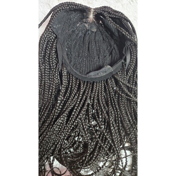 Full Frontal Braided Dark Brunette Natural Look Bohemian Wig - Picture 11 of 15